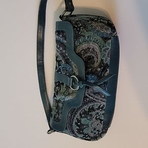 Shimmery Teal with Golden Thread throughout Purse Clutch